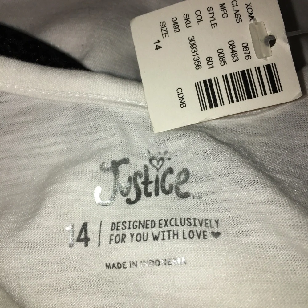 Justice Graphic Tee with Dalmatian Print with Sequins